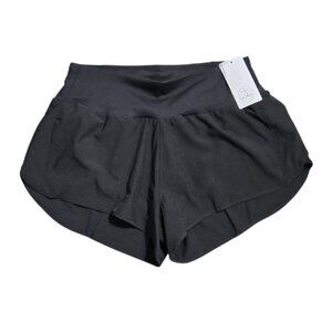 Women's Black Athletic Shorts with High-Waist Band